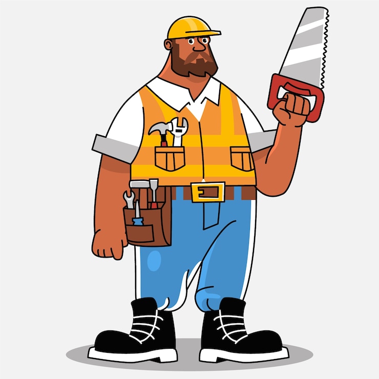 Gratis Vector handgetekende klusjesman illustratie