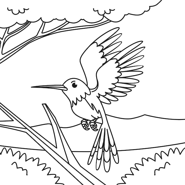 Gratis vector handgetekende kolibrie schets illustratie