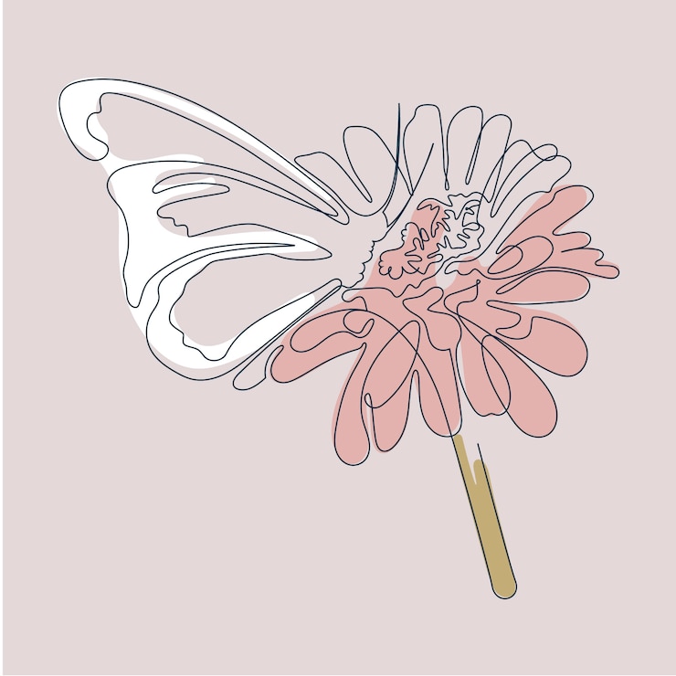 Gratis Vector handgetekende kunstillustratie met één regel