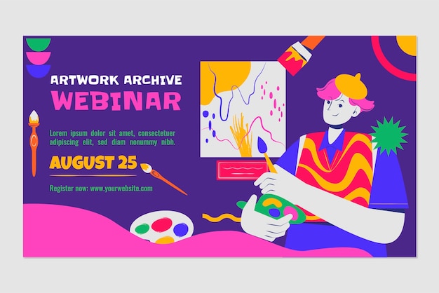 Gratis vector handgetekende kunsttentoonstelling webinar