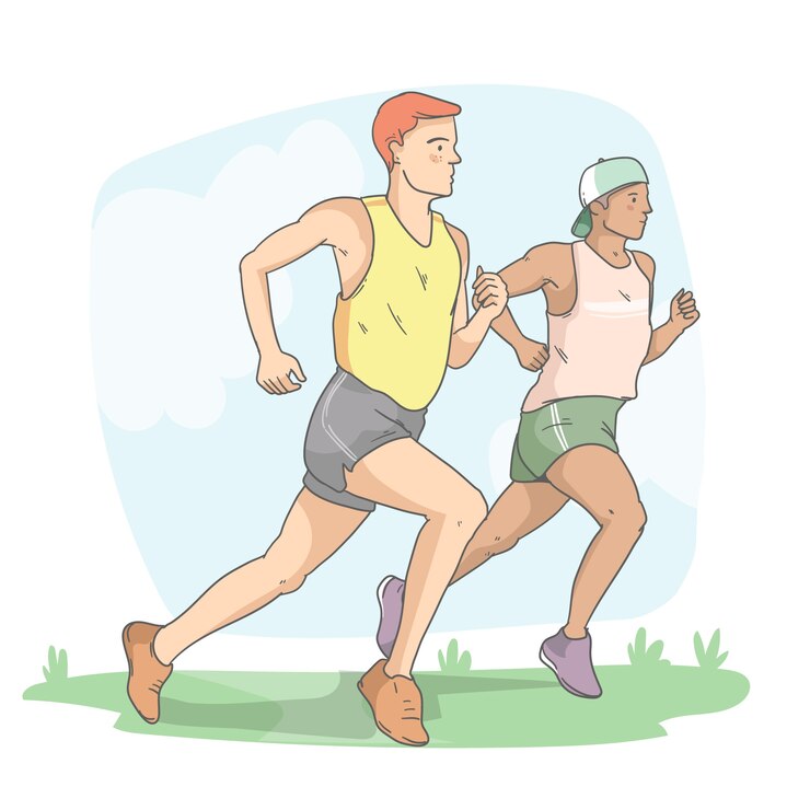 Gratis Vector handgetekende langlaufillustratie