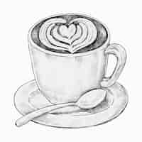 Gratis vector handgetekende latte art-drank