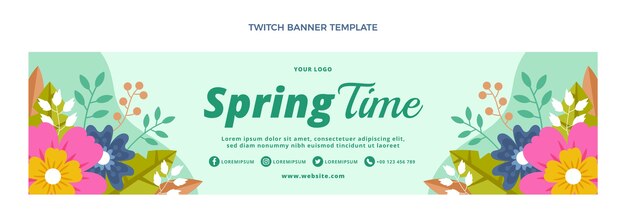 Handgetekende lente twitch banner