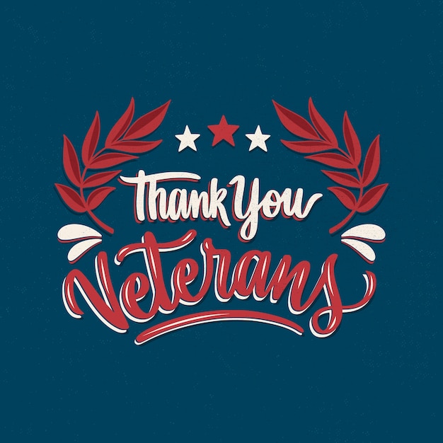 Gratis vector handgetekende letters voor ons veteranendagvakantie