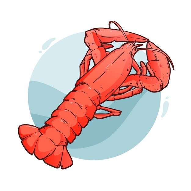 Gratis vector handgetekende lobster tekening illustratie