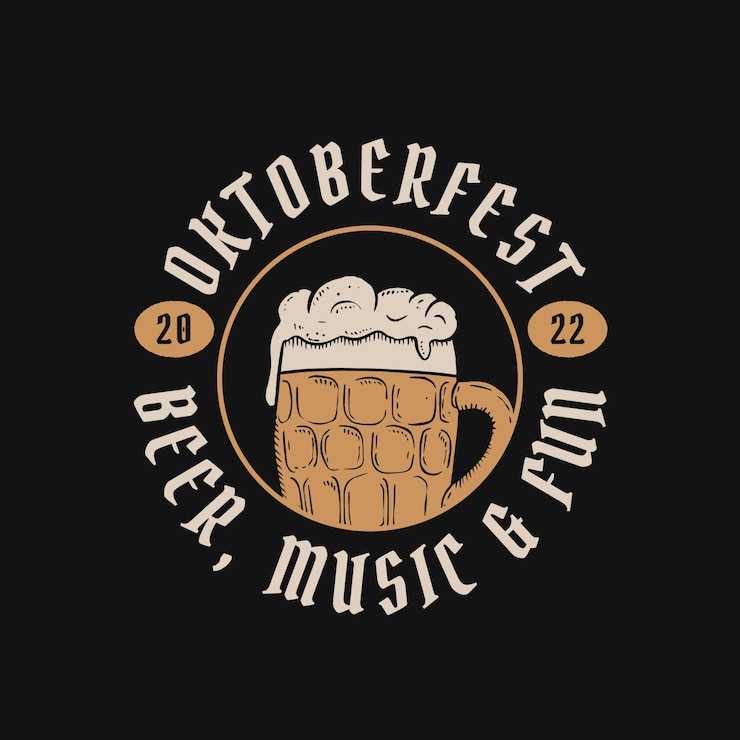 Gratis Vector handgetekende logo-sjabloon voor oktoberfest-festival