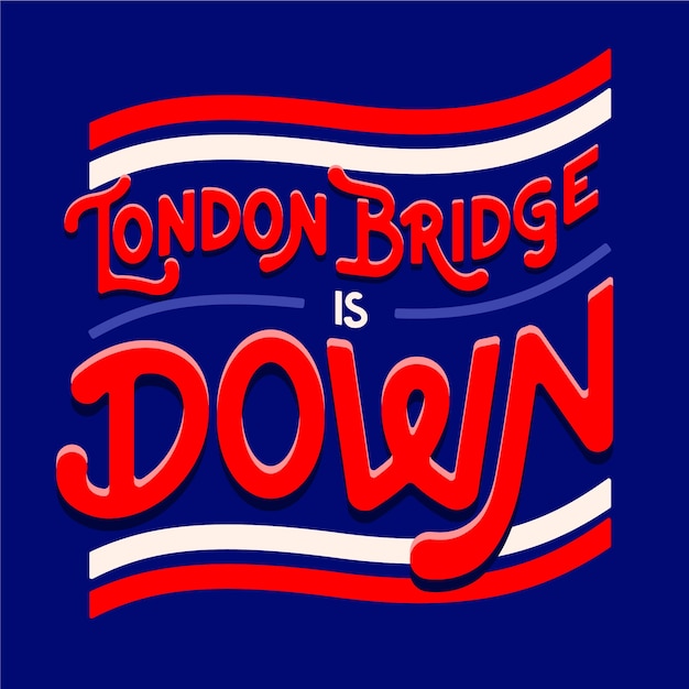 Gratis vector handgetekende london bridge is belettering