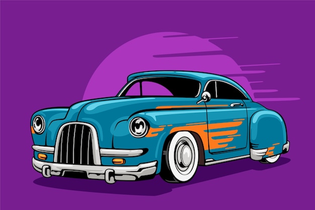 Handgetekende lowrider-illustratie