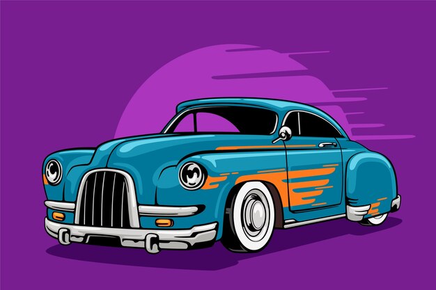 Handgetekende lowrider-illustratie