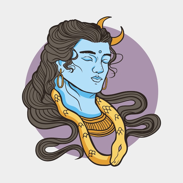 Handgetekende Maha Shivaratri-illustratie