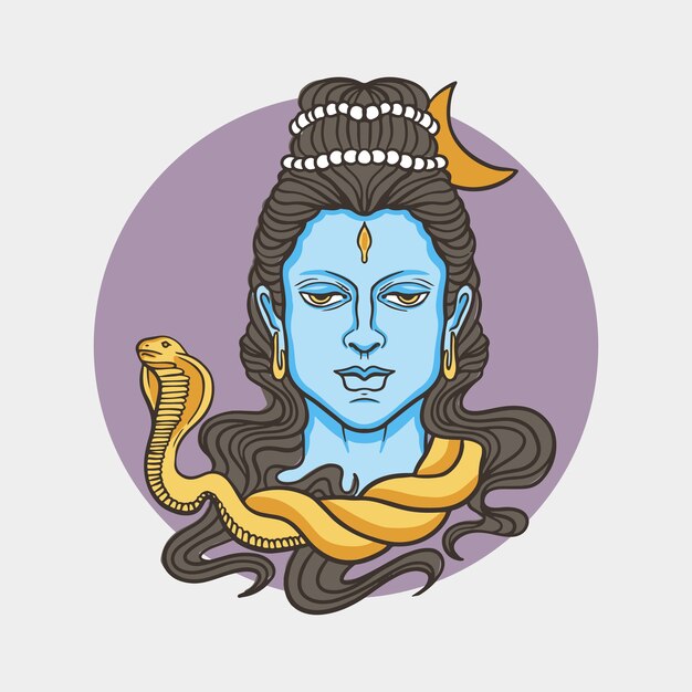 Handgetekende maha shivaratri-illustratie