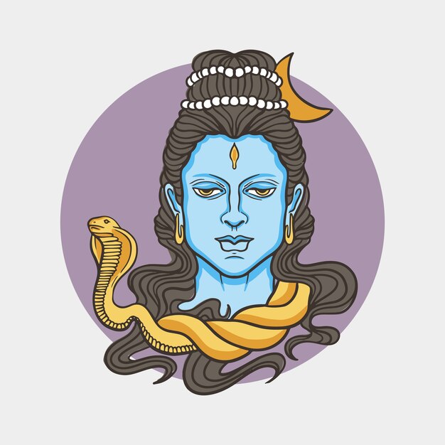 Handgetekende Maha Shivaratri-illustratie