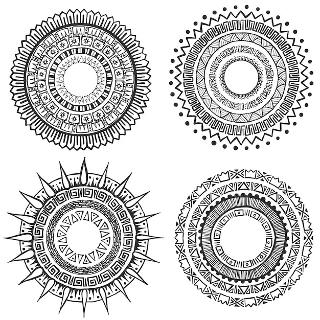 Gratis vector handgetekende mandala collectie