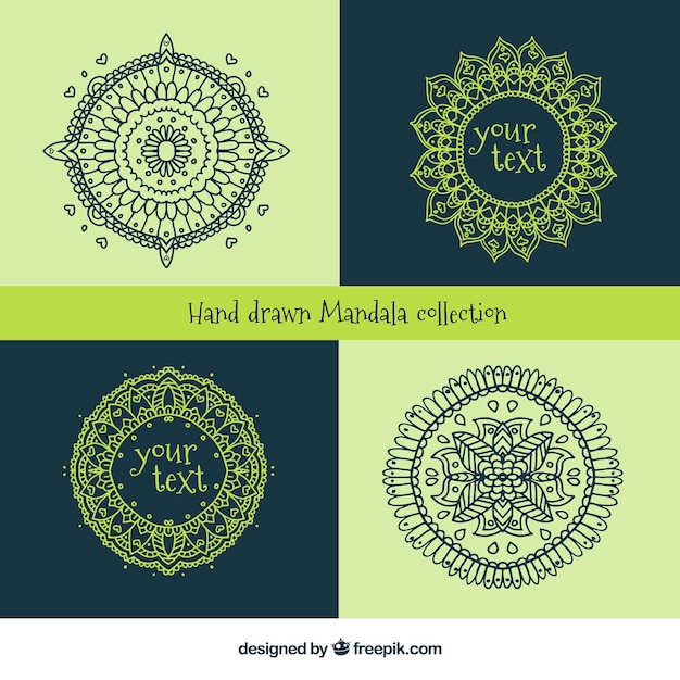 Gratis vector handgetekende mandala collectie