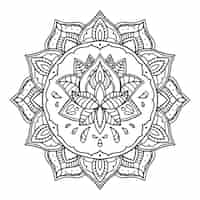 Gratis vector handgetekende mandala lotusbloemtekening