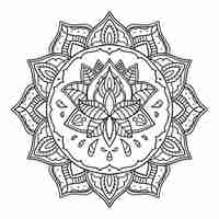 Gratis vector handgetekende mandala lotusbloemtekening