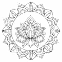 Gratis vector handgetekende mandala lotusbloemtekening