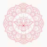 Gratis vector handgetekende mandala lotusbloemtekening