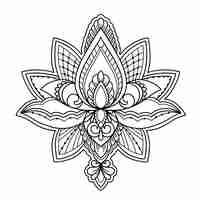 Gratis vector handgetekende mandala lotusbloemtekening