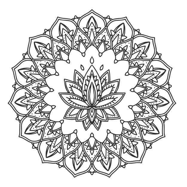 Gratis vector handgetekende mandala lotusbloemtekening