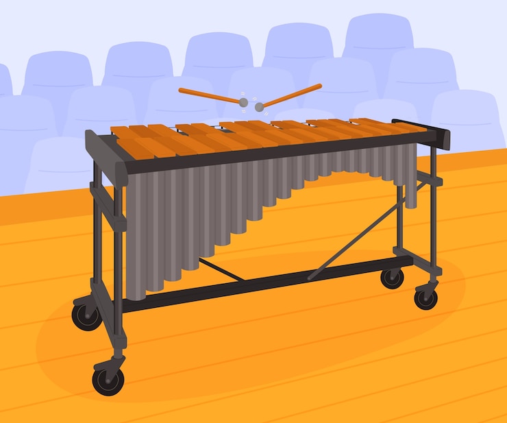 Gratis Vector handgetekende marimba-illustratie