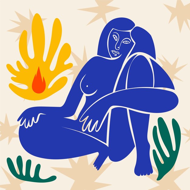Handgetekende Matisse-stijlillustratie