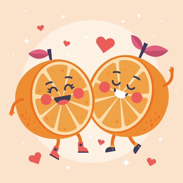 Gratis vector handgetekende media naranja illustratie