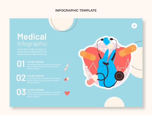 Gratis vector handgetekende medische infographic