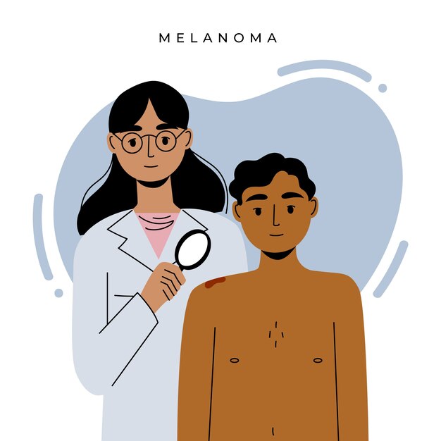 Handgetekende melanoomillustratie