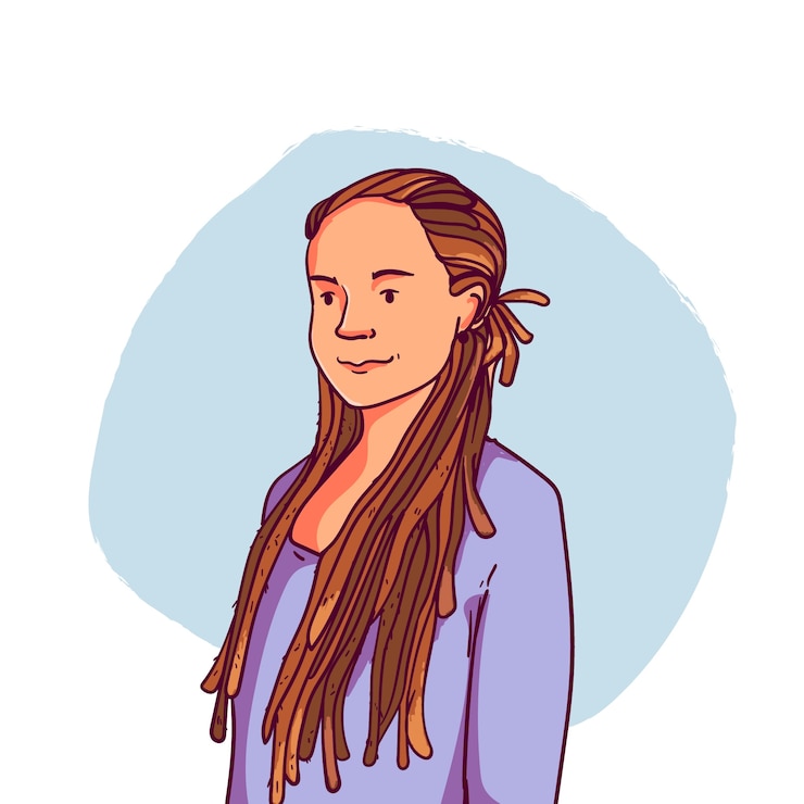 Gratis Vector handgetekende mensen met dreadlocks illustratie