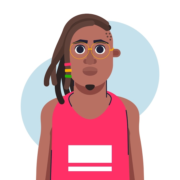 Gratis vector handgetekende mensen met dreadlocks illustratie