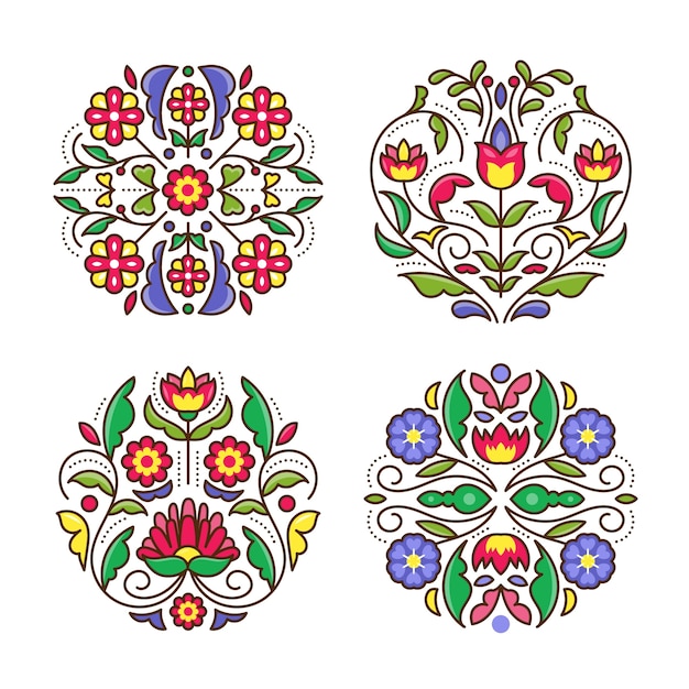 Gratis vector handgetekende mexicaanse borduurwerkillustratie