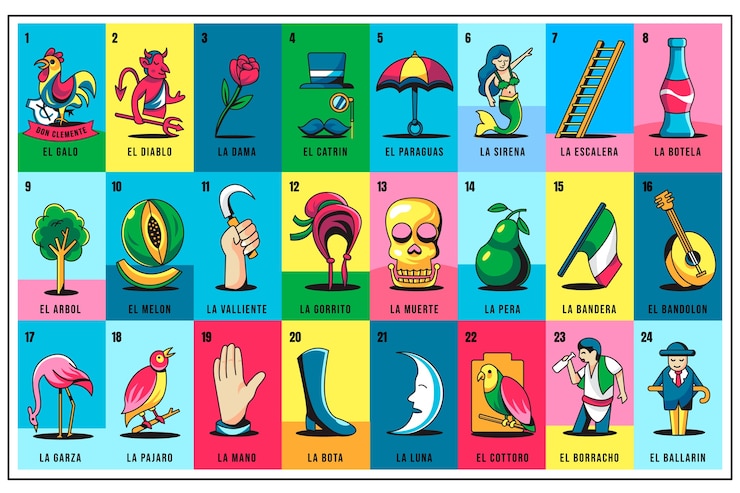 Gratis Vector handgetekende mexicaanse loterijillustratie