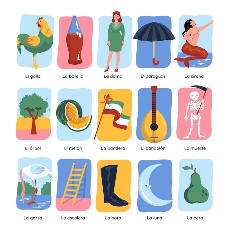 Gratis Vector handgetekende mexicaanse loterijillustratie