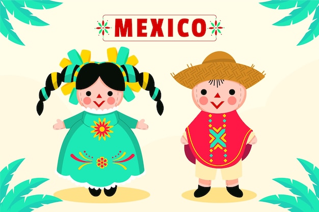 Gratis vector handgetekende mexicaanse popillustratie