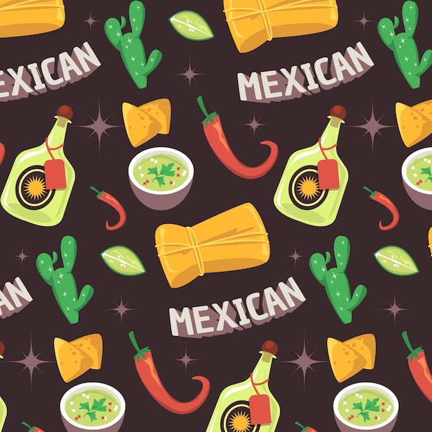 Gratis vector handgetekende mexicaanse staafpatroon