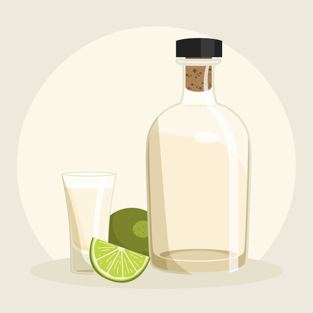 Gratis vector handgetekende mezcal-illustratie