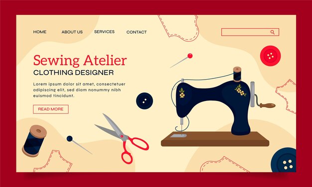 Handgetekende mode-atelier bestemmingspagina
