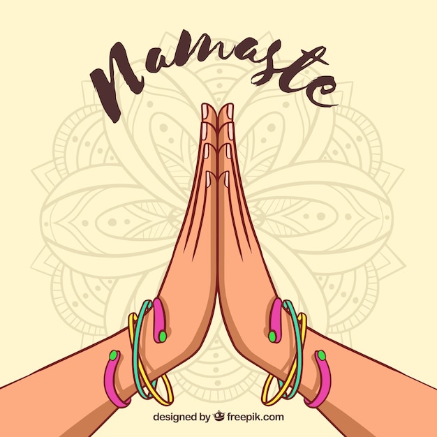 Gratis vector handgetekende namaste handen