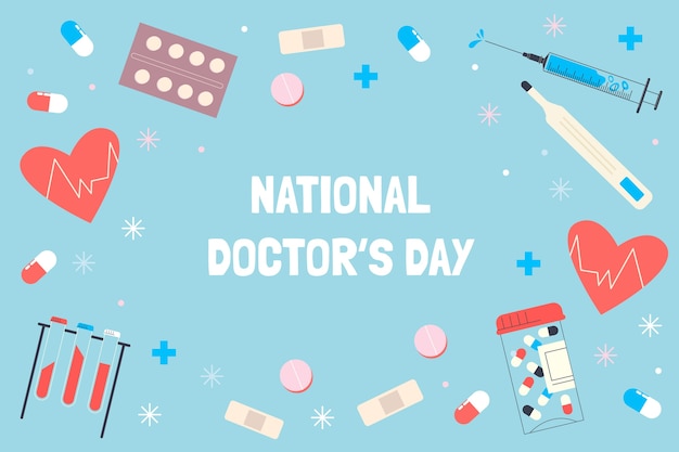 Handgetekende nationale doktersdag achtergrond