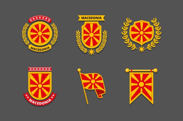 Handgetekende nationale emblemen van Macedonië