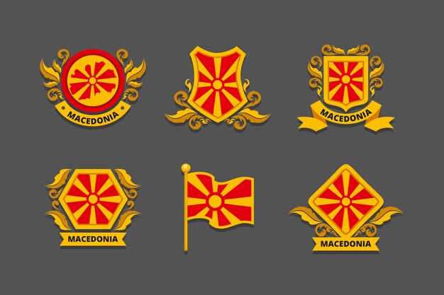 Handgetekende nationale emblemen van Macedonië