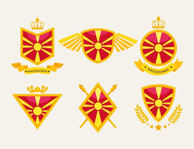 Handgetekende nationale emblemen van Macedonië