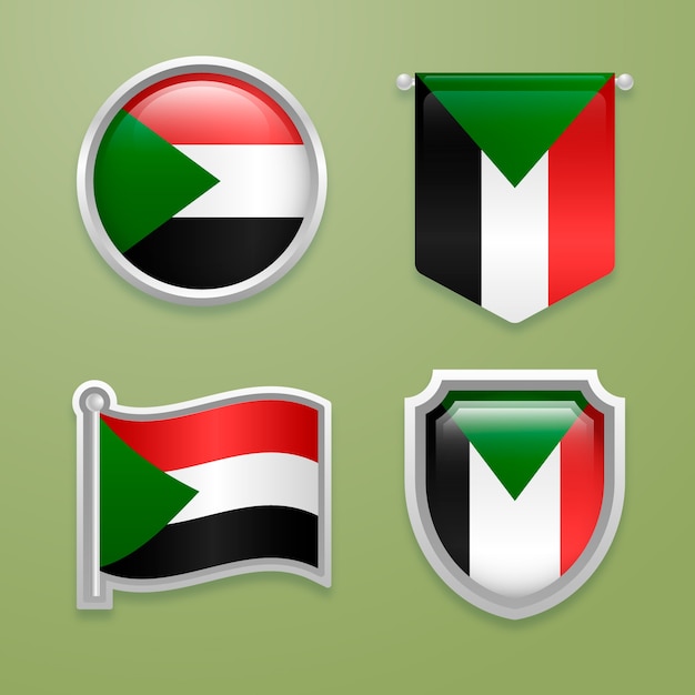 Gratis vector handgetekende nationale emblemen van soedan