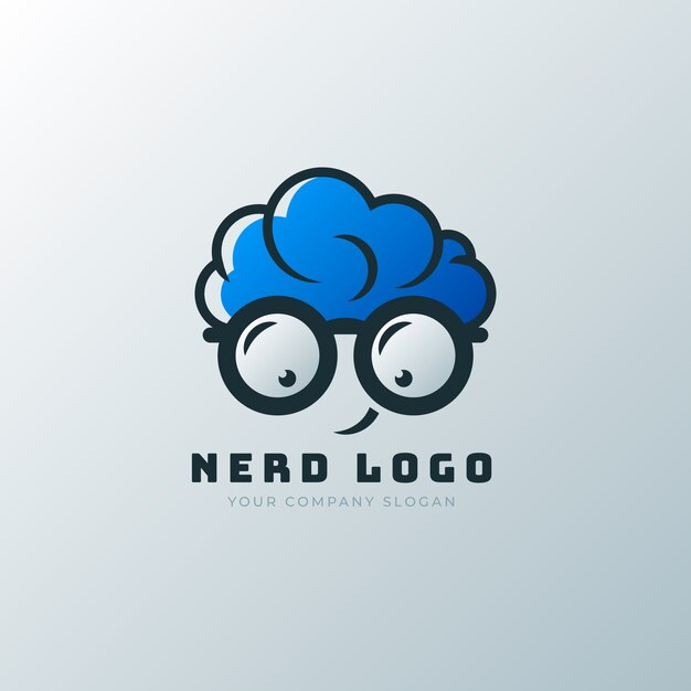 Handgetekende nerd logo sjabloon