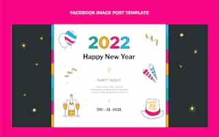 Gratis vector handgetekende nieuwe jaar social media postsjabloon