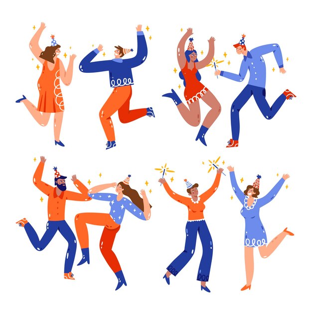 Handgetekende nieuwjaarsstickers