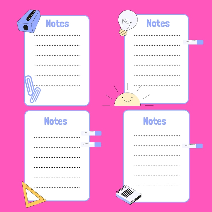Gratis Vector handgetekende notebooklabelcollectie
