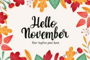 Gratis vector handgetekende november-letters