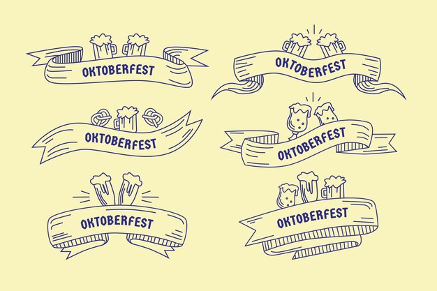 Handgetekende oktoberfest lintcollectie